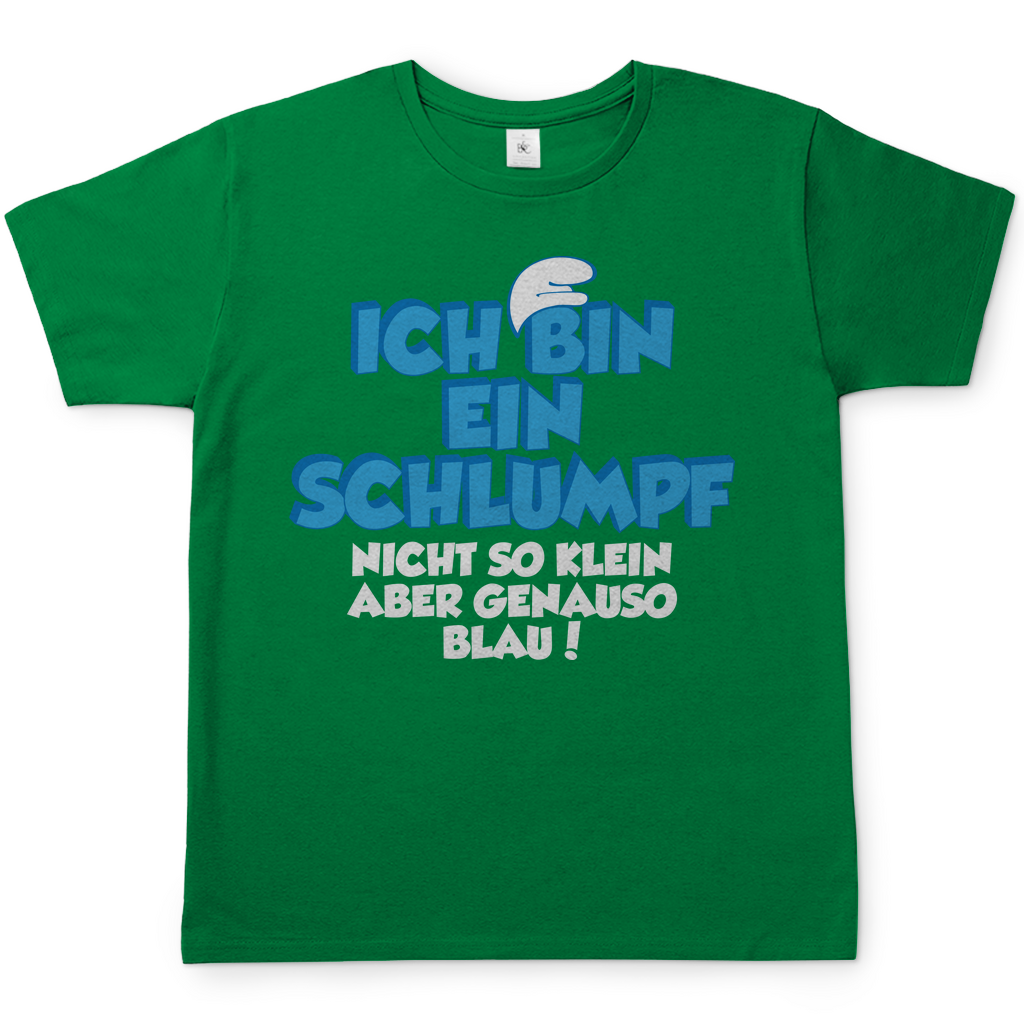 Ich bin ein Schlumpf nicht so klein aber genauso blau - Herren Shirt Kelly Green