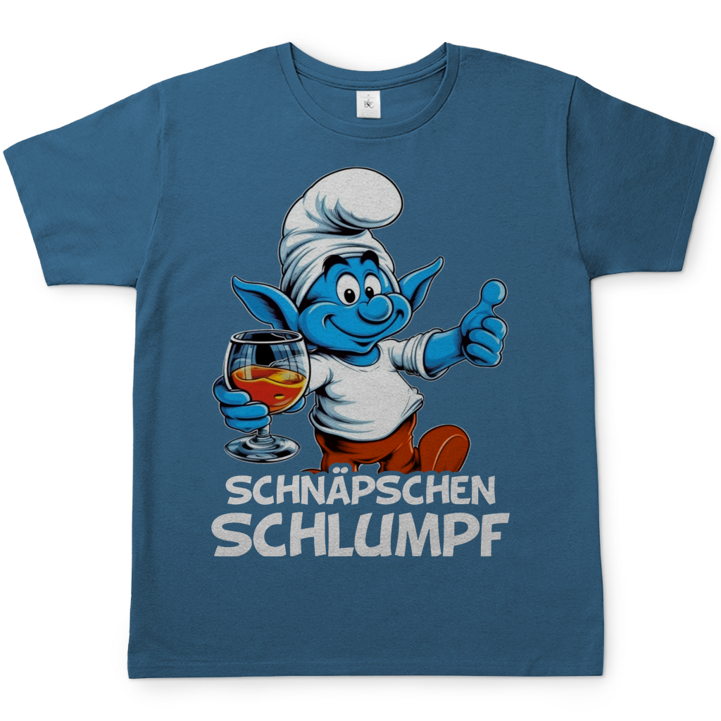 Schnäpschen Schlumpf Grafik - Herren Shirt Stone Blue