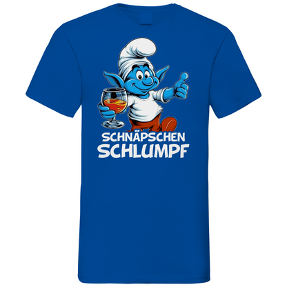 Schnäpschen Schlumpf Grafik - Herren V-Neck Shirt Royal Blue