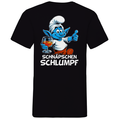 Schnäpschen Schlumpf Grafik - Herren V-Neck Shirt Black