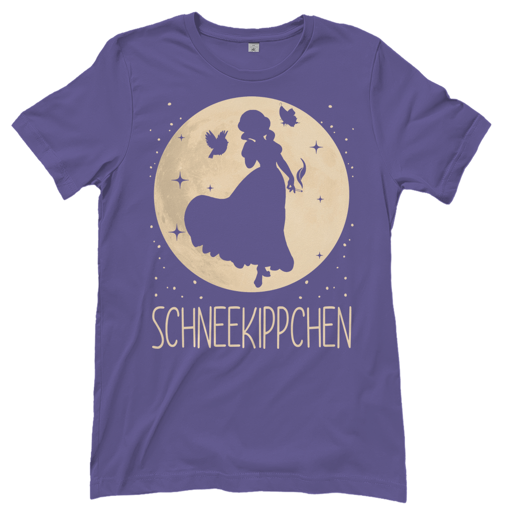 Lila Mädelsabend Shirt mit SCHNEEKIPPCHEN Schneewittchen Parodie, Frontansicht