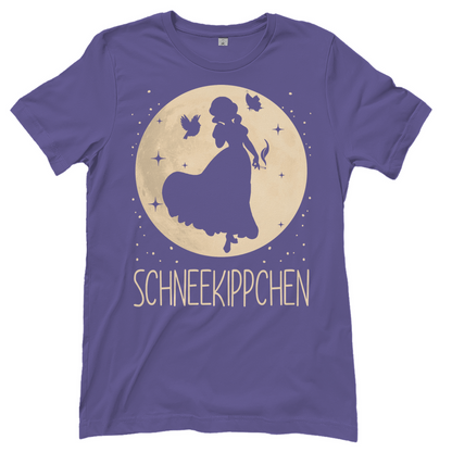 Lila Mädelsabend Shirt mit SCHNEEKIPPCHEN Schneewittchen Parodie, Frontansicht