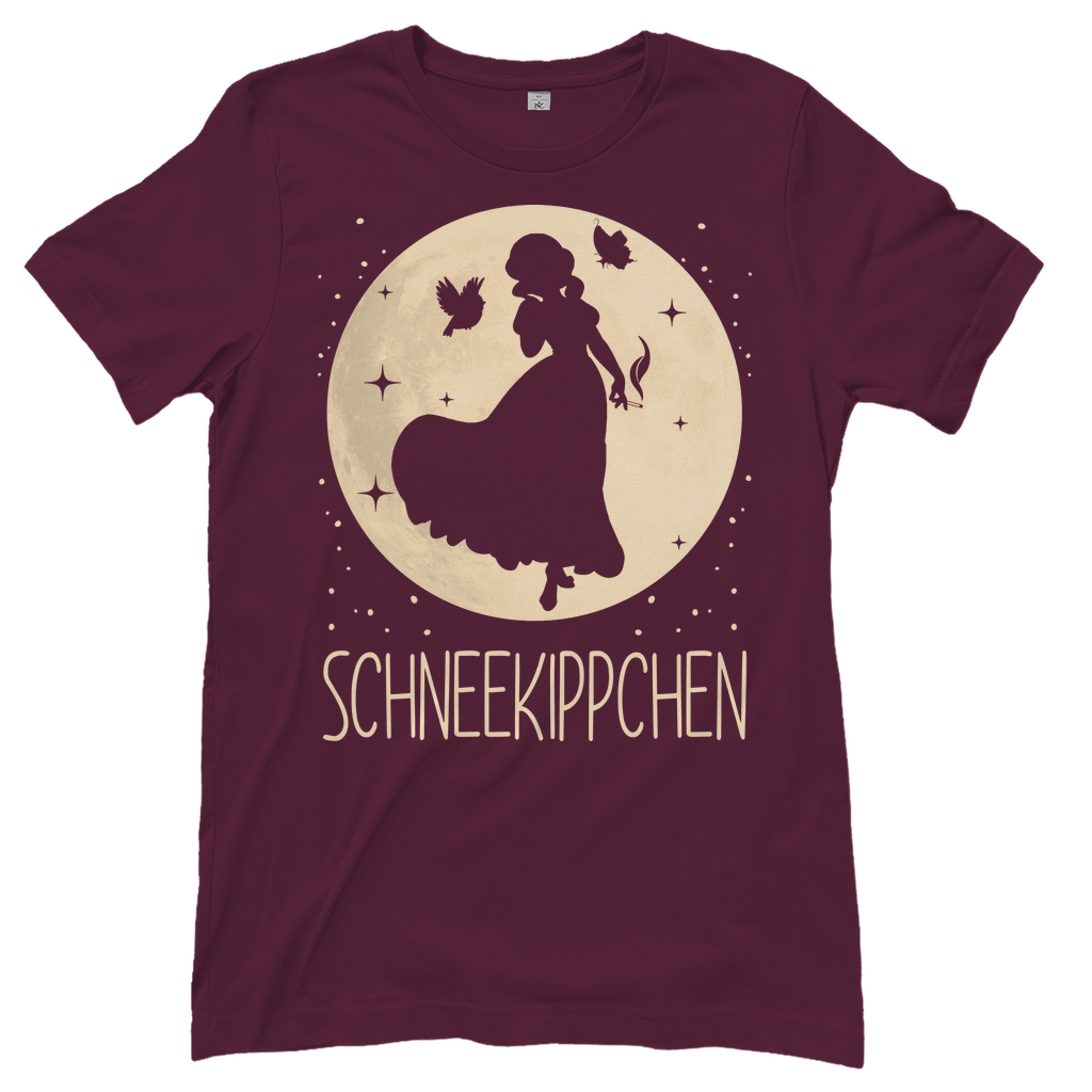 Bordeaux Raucherpause Shirt mit Schneekippchen Mond Prinzessin Motiv, Frontansicht
