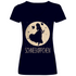 Mond Prinzessin - Schneekippchen - V-Neck Damenshirt Deep Navy