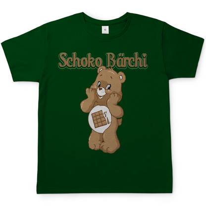 Bottle Green Herren Shirt mit Schoko Bärchi witziges Kakao Shirt, Frontansicht