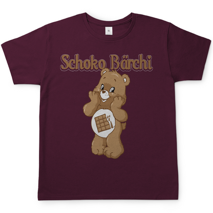 Burgundy Herren Shirt mit Schoko Bärchi Schokoliebhaber Geschenk, Frontansicht