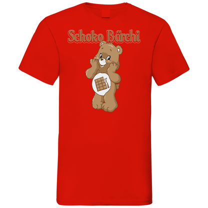 Schoko Bärchi - Glücksbärchi - Herren V-Neck Shirt Red