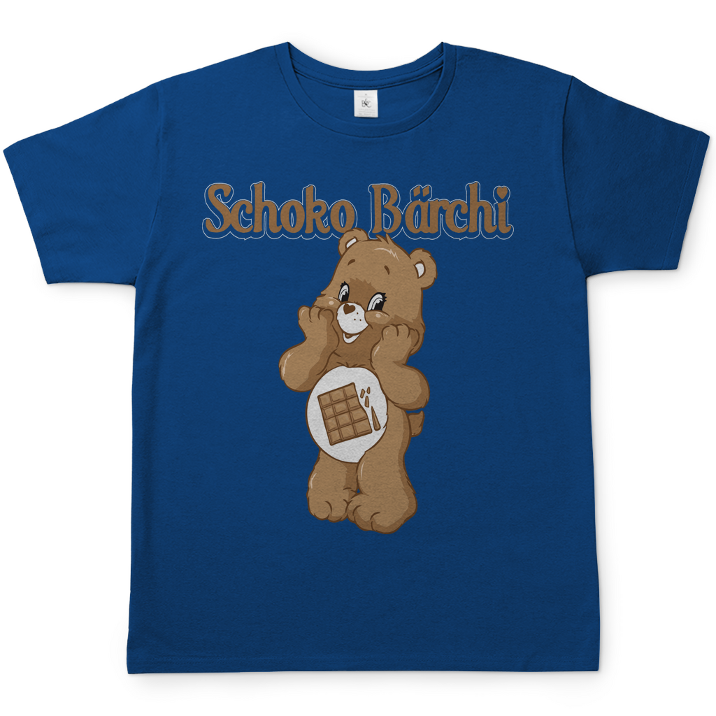 Royal Blue Herren Shirt mit Schoko Bärchi Aufdruck für Schokoliebhaber, Frontansicht