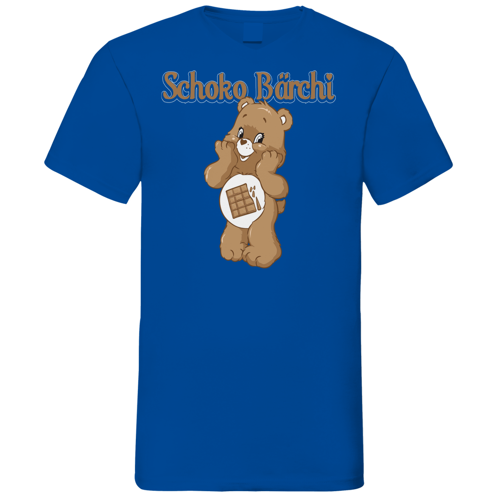 Schoko Bärchi - Glücksbärchi - Herren V-Neck Shirt Royal Blue