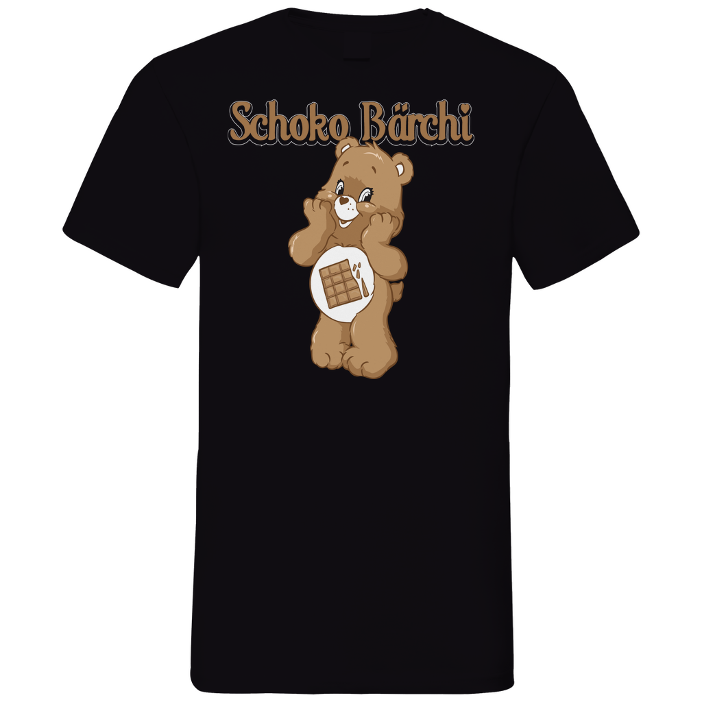 Schoko Bärchi - Glücksbärchi - Herren V-Neck Shirt Black