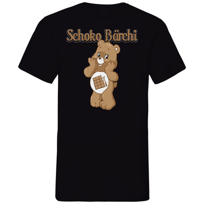 Schoko Bärchi - Glücksbärchi - Herren V-Neck Shirt Black