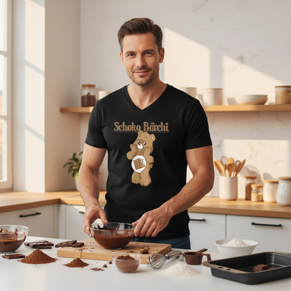 Schoko Bärchi - Glücksbärchi - Herren V-Neck Shirt