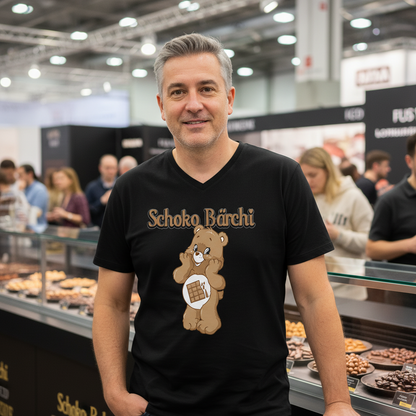Schoko Bärchi - Glücksbärchi - Herren V-Neck Shirt