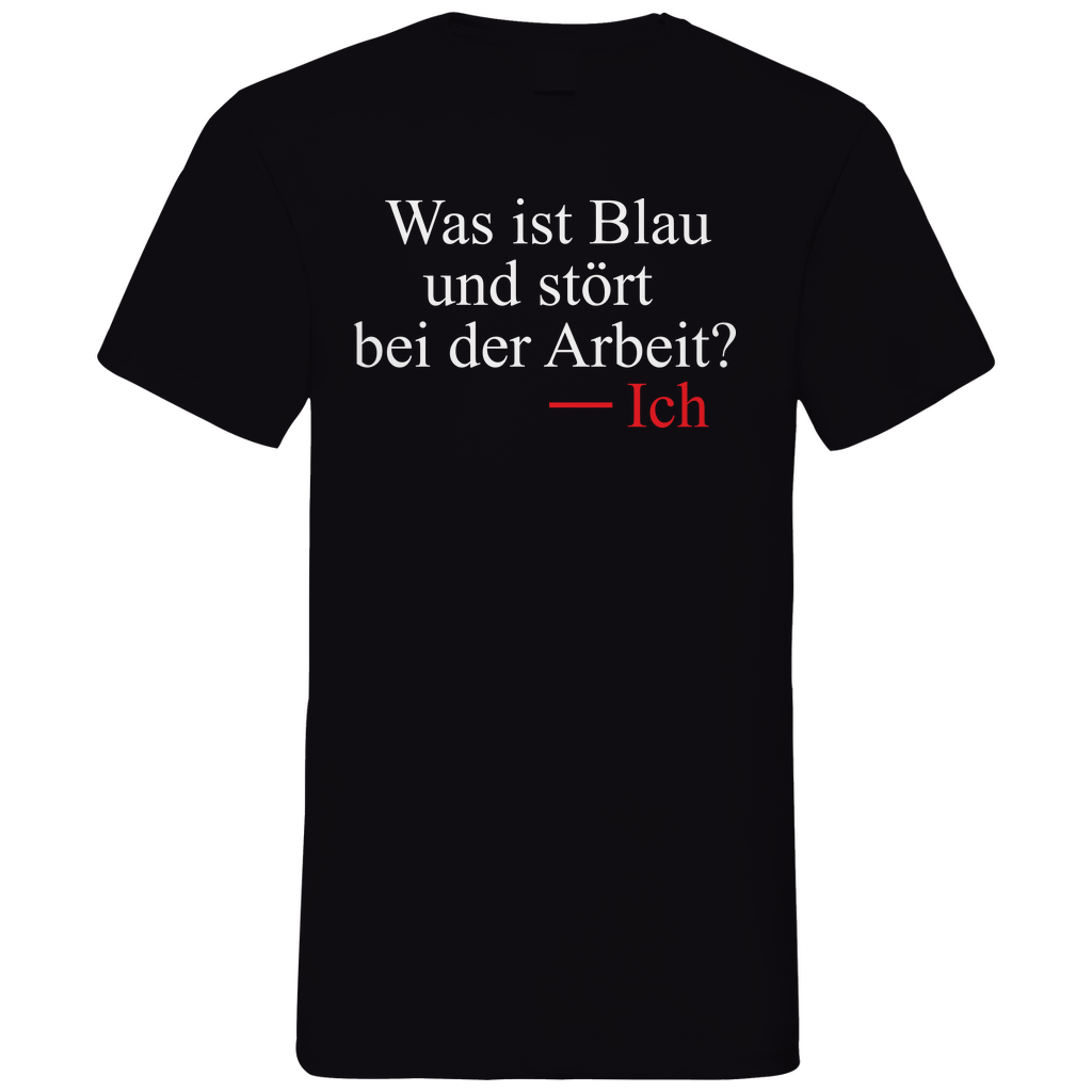 Was ist blau und stört bei der Arbeit - Herren V-Neck Shirt Black