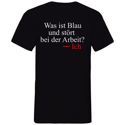 Was ist blau und stört bei der Arbeit - Herren V-Neck Shirt Black