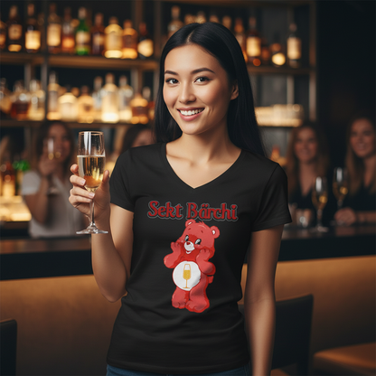 Sekt Bärchi - Glücksbärchi - V-Neck Damenshirt