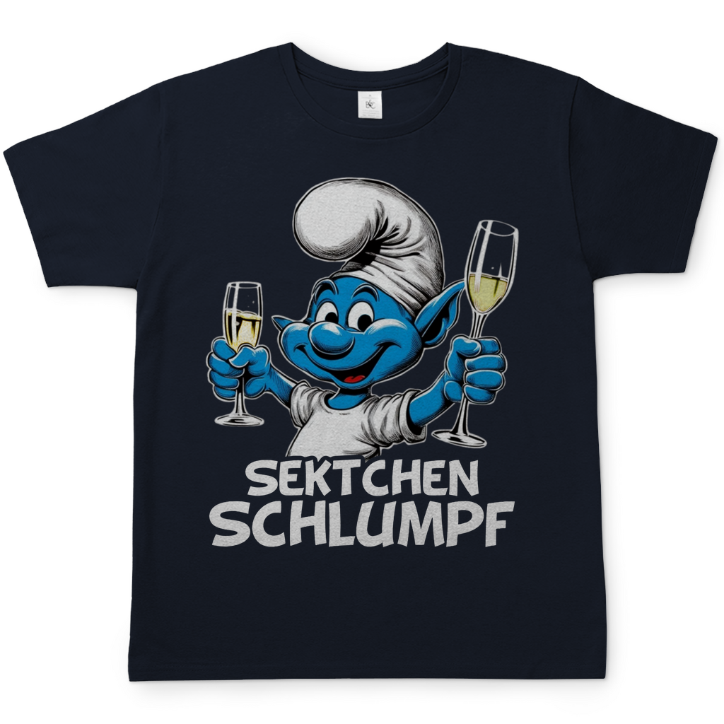 Sektchen Schlumpf Grafik - Herren Shirt Navy