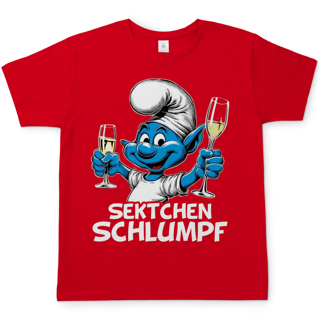 Sektchen Schlumpf Grafik - Herren Shirt Red