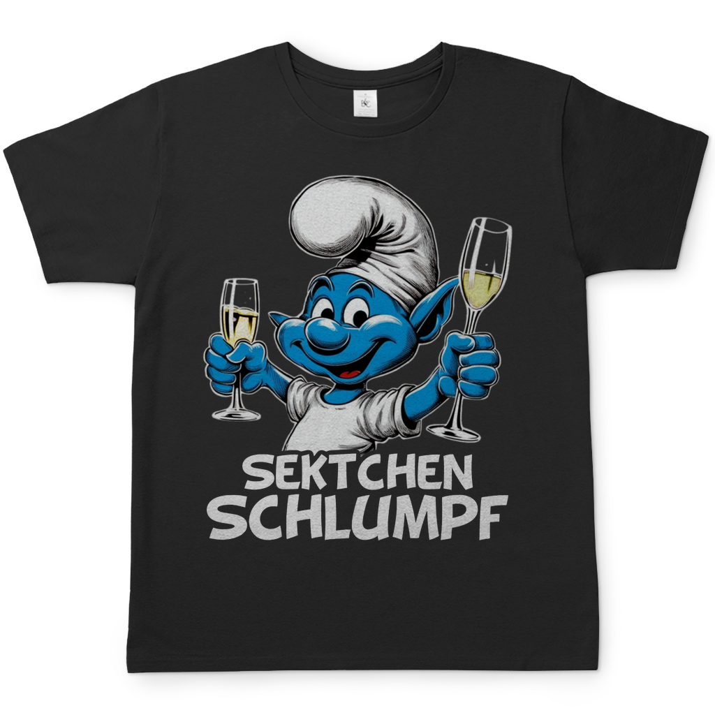 Sektchen Schlumpf Grafik - Herren Shirt Black