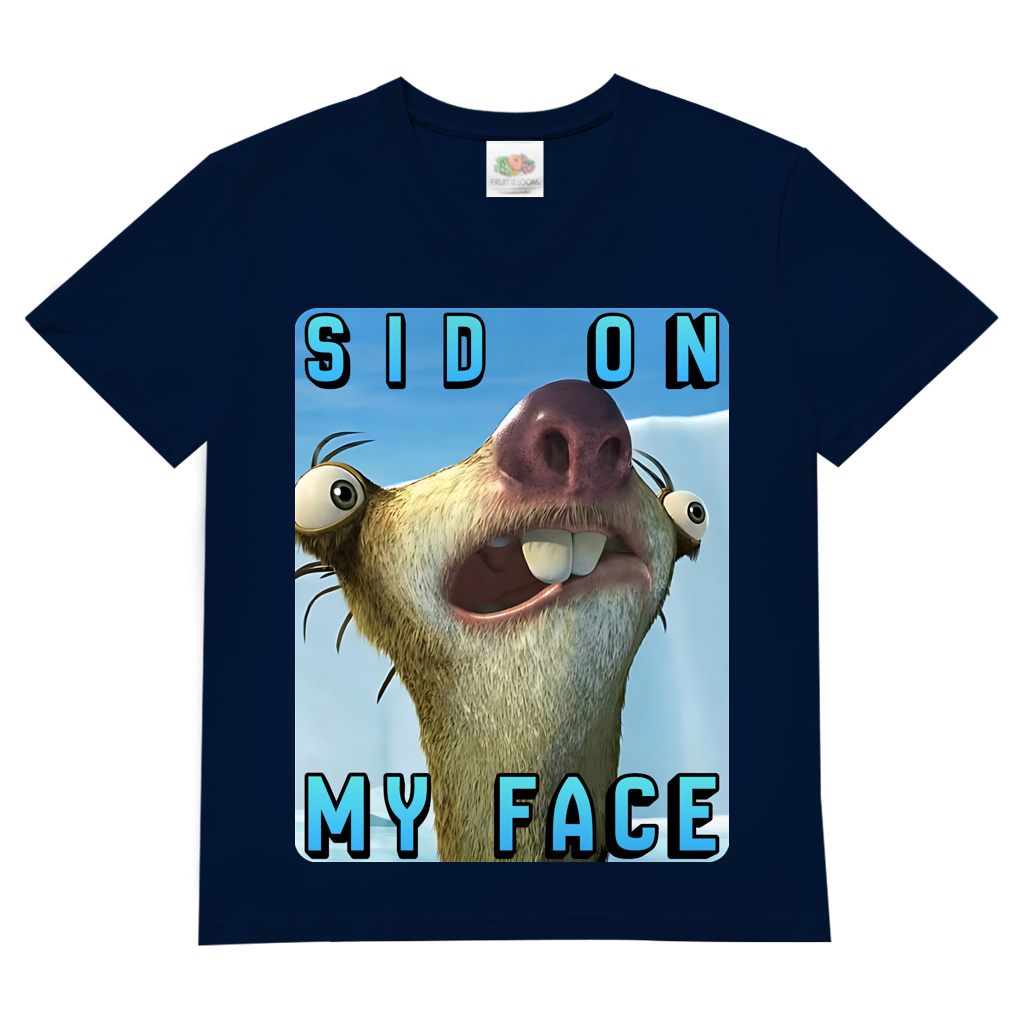SID ON MY FACE - Herren V-Neck T-Shirt Navy