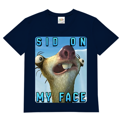 SID ON MY FACE - Herren V-Neck T-Shirt Navy