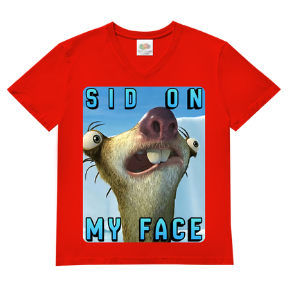 SID ON MY FACE - Herren V-Neck T-Shirt Red