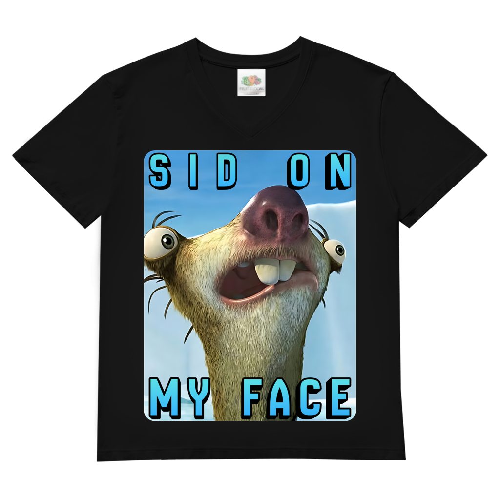 SID ON MY FACE - Herren V-Neck T-Shirt Black