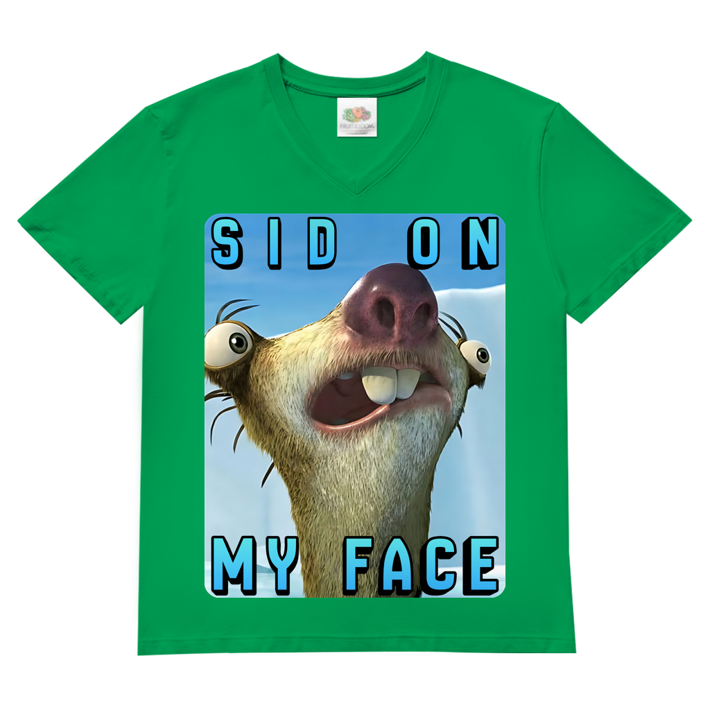 SID ON MY FACE - Herren V-Neck T-Shirt Kelly Green