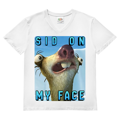 SID ON MY FACE - Herren V-Neck T-Shirt White