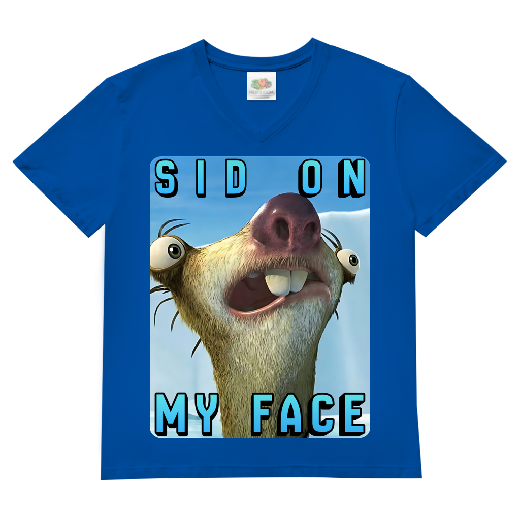 SID ON MY FACE - Herren V-Neck T-Shirt Royal Blue
