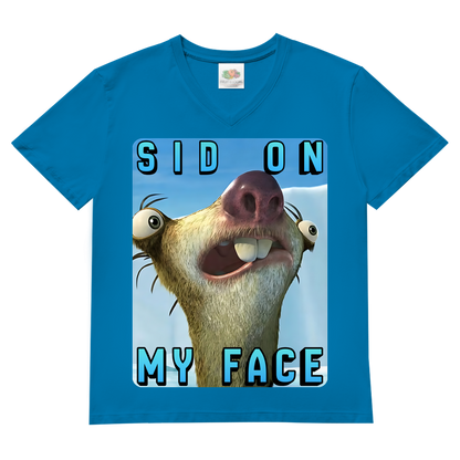 SID ON MY FACE - Herren V-Neck T-Shirt Azure Blue
