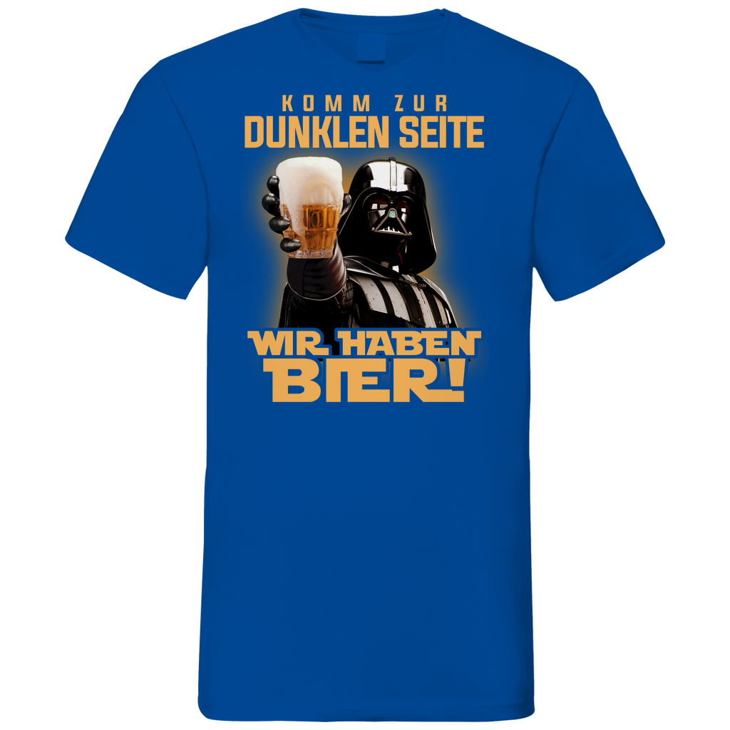 Komm zur dunklen Seite wir haben Bier Darth Vader - Herren V-Neck Shirt Royal Blue