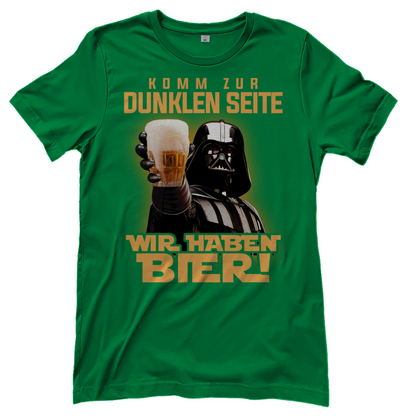 Komm zur dunklen Seite wir haben Bier Darth Vader - Damenshirt Kelly Green