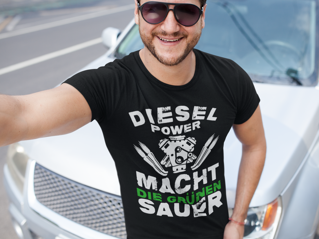 Diesel Power macht die Grünen sauer – Männer Shirt für echte Verbrenner Fans