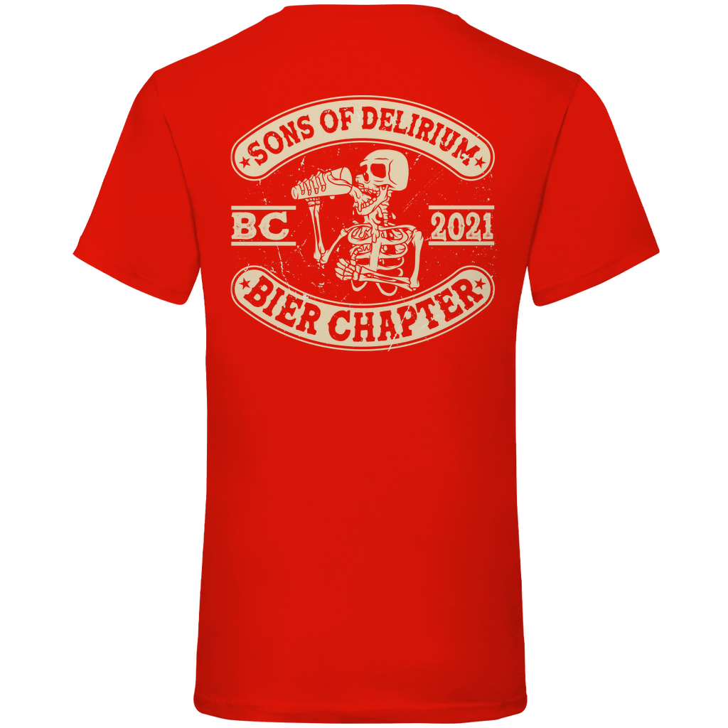 Sons of Delirium BC 2021 Bier Chapter - Herren V-Neck Shirt Red