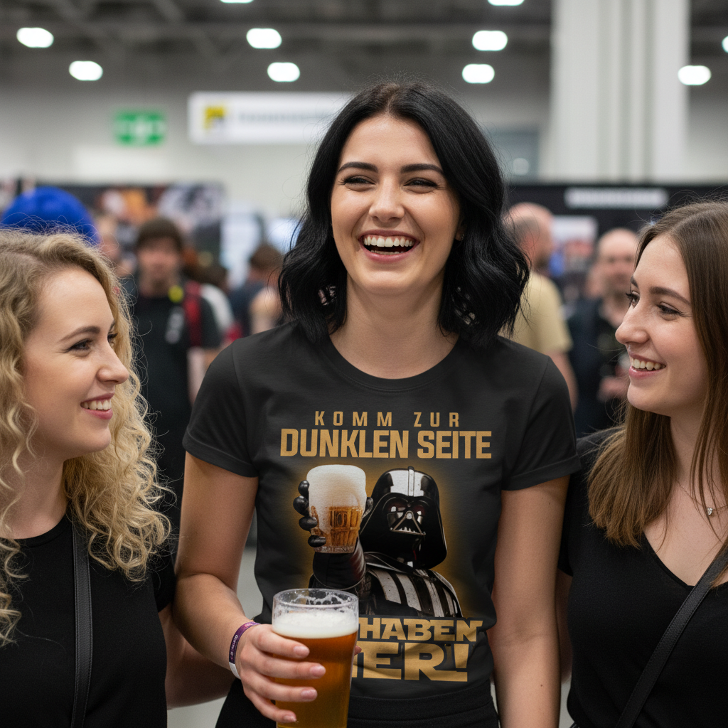 Komm zur dunklen Seite wir haben Bier Darth Vader - Damenshirt
