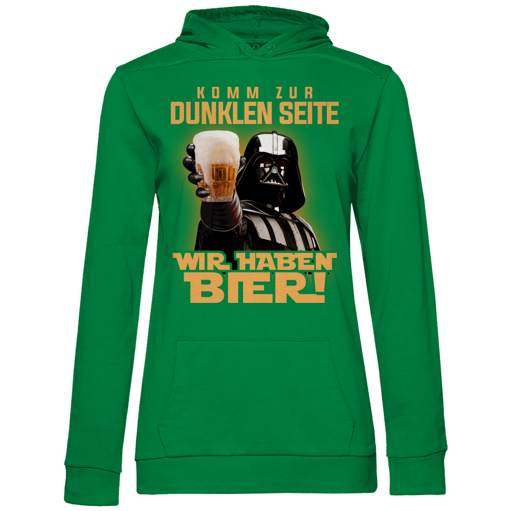 Komm zur dunklen Seite wir haben Bier Darth Vader - Damen Hoodie Kelly Green