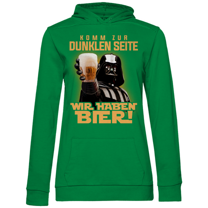 Komm zur dunklen Seite wir haben Bier Darth Vader - Damen Hoodie Kelly Green