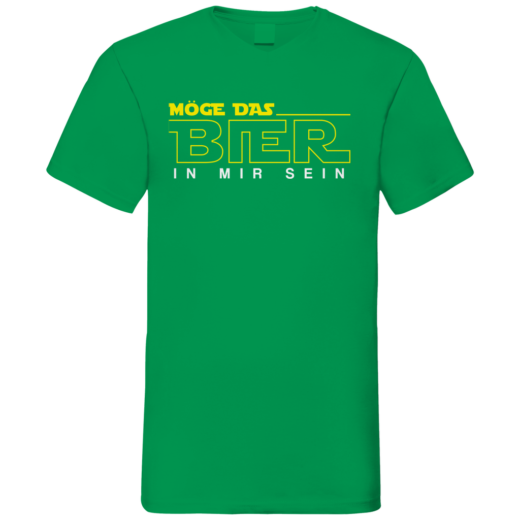 Möge das Bier in mir sein - Star Wars - Herren V-Neck Shirt Kelly Green