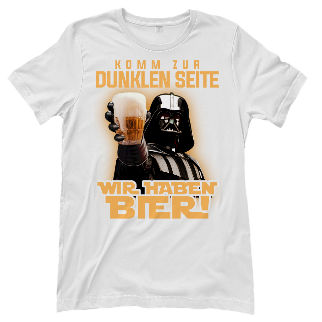 Komm zur dunklen Seite wir haben Bier Darth Vader - Damenshirt White