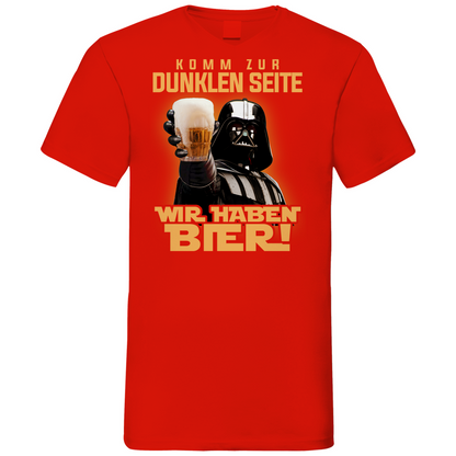 Komm zur dunklen Seite wir haben Bier Darth Vader - Herren V-Neck Shirt Red