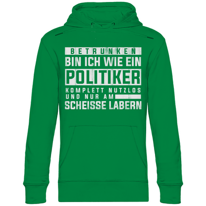 Betrunken bin ich wie ein Politiker - Unisex Hoodie Kelly Green