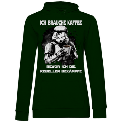 Ich brauche Kaffee - Stormtrooper - Damen Hoodie Forest Green