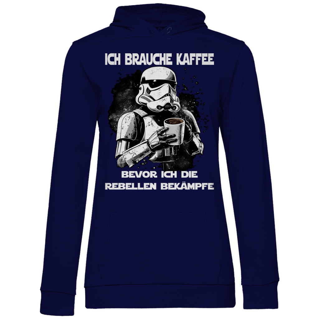 Ich brauche Kaffee - Stormtrooper - Damen Hoodie Navy Blue