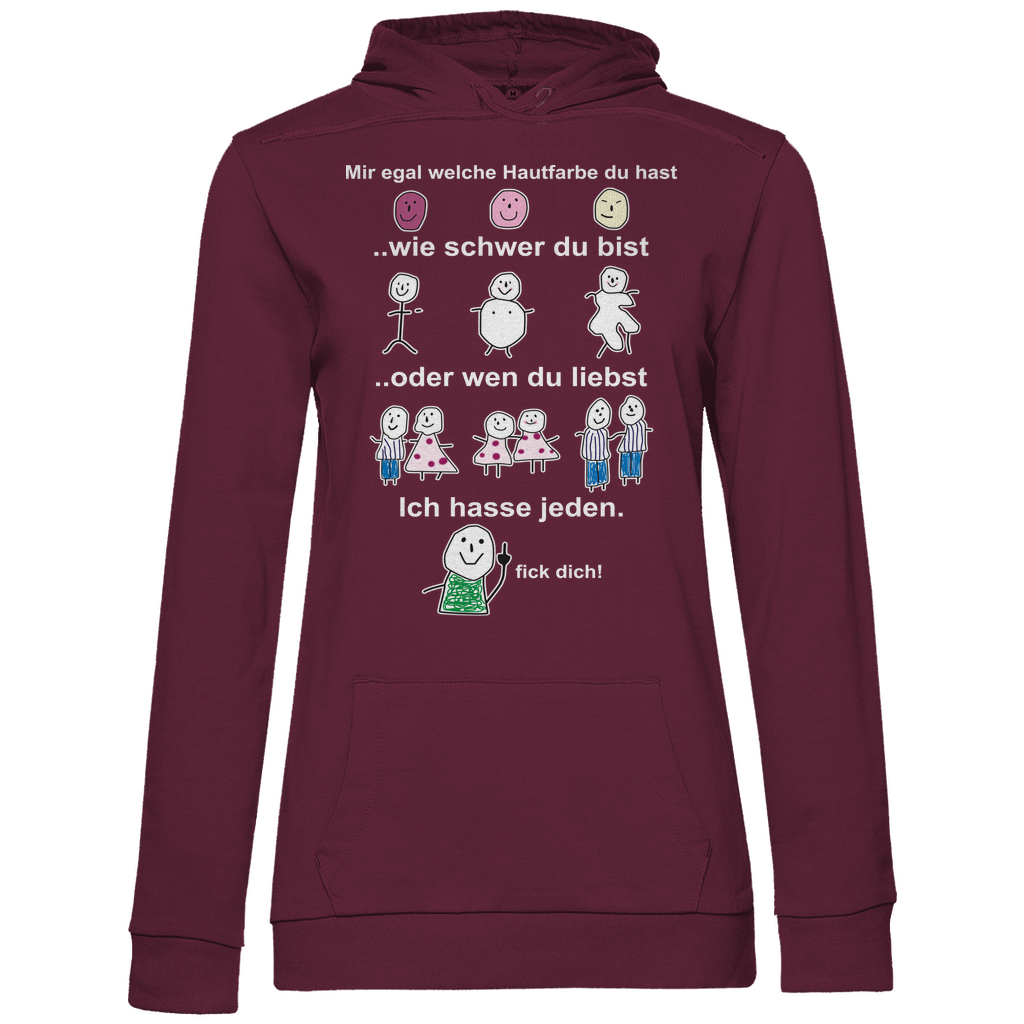 Mir egal welche Hautfarbe du hast - Damen Hoodie Wine