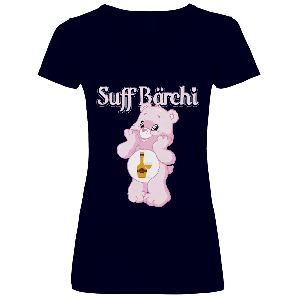 Suff Bärchi - Glücksbärchi - V-Neck Damenshirt Deep Navy