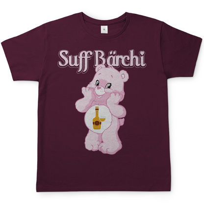 Burgundy Herren Shirt Suff Bärchi Glücksbärchi Party Shirt mit Flasche Motiv, Frontansicht
