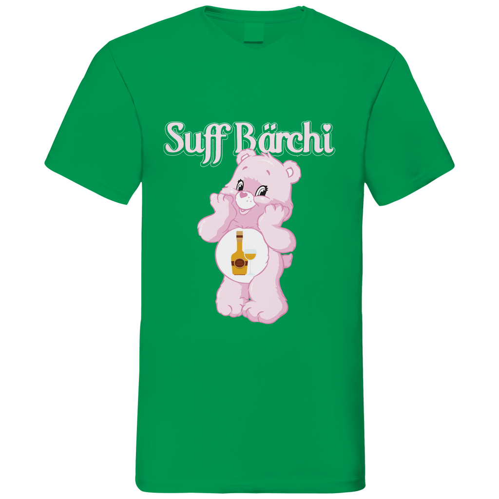 Suff Bärchi - Glücksbärchi - Herren V-Neck Shirt Kelly Green