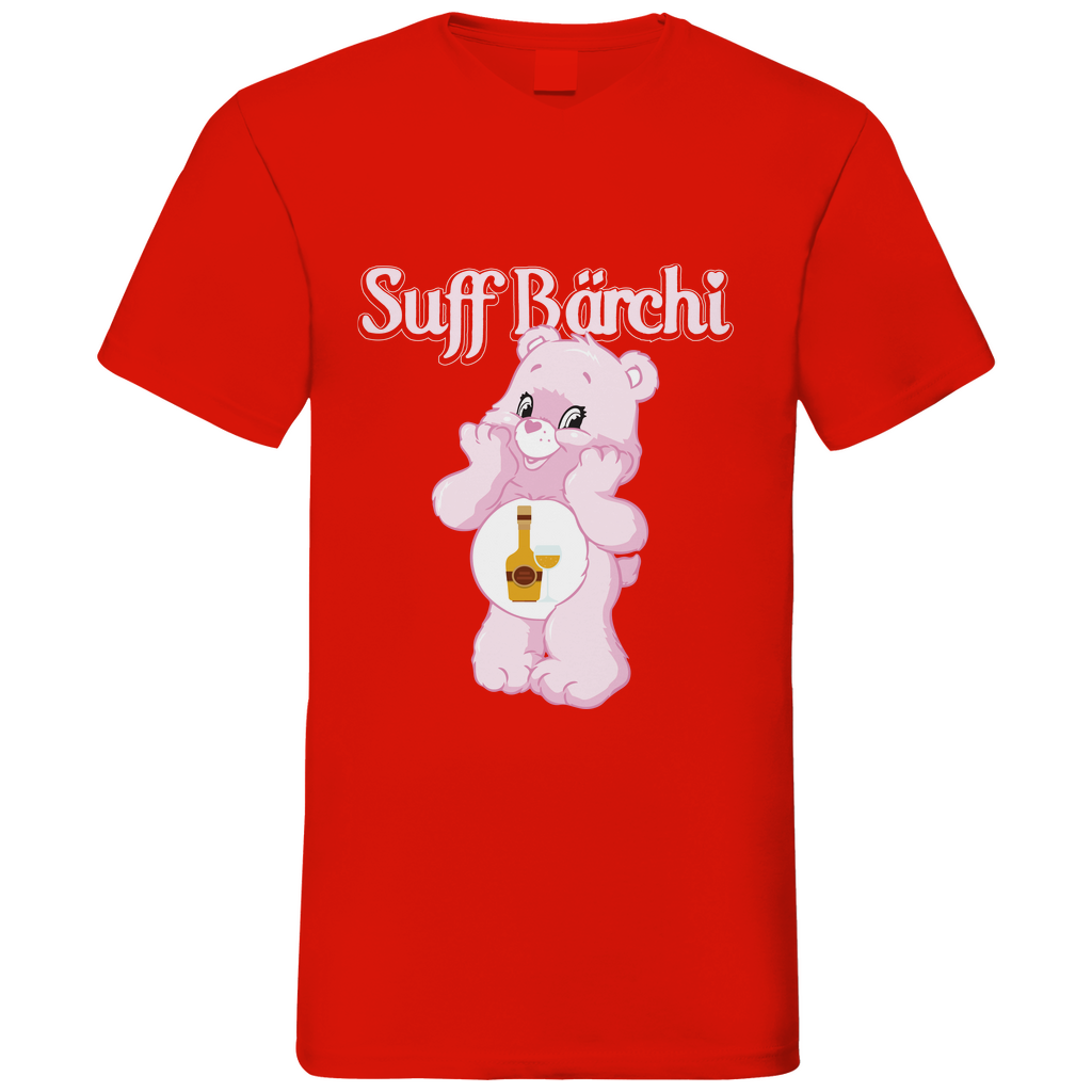 Suff Bärchi - Glücksbärchi - Herren V-Neck Shirt Red