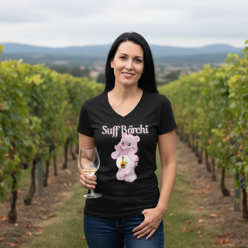 Suff Bärchi - Glücksbärchi - V-Neck Damenshirt